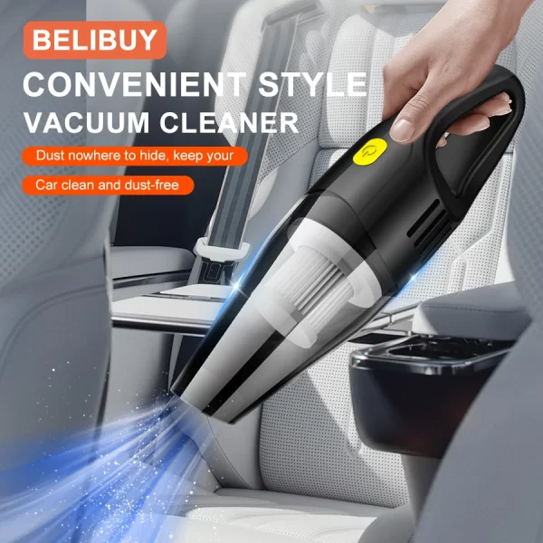 BELIBUY Aspirateur de voiture Machine de nettoyage ménager multifonctionnelle Machine de nettoyage de tapis de bureau sans fil portable haute puissance – Image 2