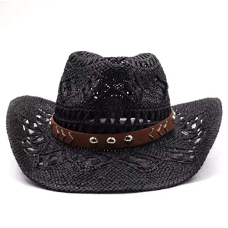 Chapeau de paille bohème d'été vintage femmes hommes chapeaux cowboy occidentaux perles en bois creux chapeau de soleil chapeau de vacances – Image 16