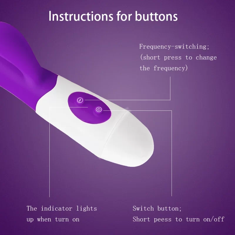 Silicone G Spot Dildo Lapin Vibrator Double Vibration 10 Vitesses Vagin Femme Clitoris Massageur Adult Sex Toys Pour Femmes – Image 2