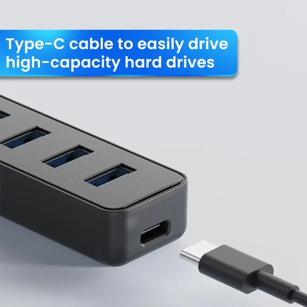 4 Ports USB HUB 3.0 haute vitesse Multi USB 3.0 Splitter Type c Adaptateur d'alimentation USB 2.0 Expander pour PC – Image 5