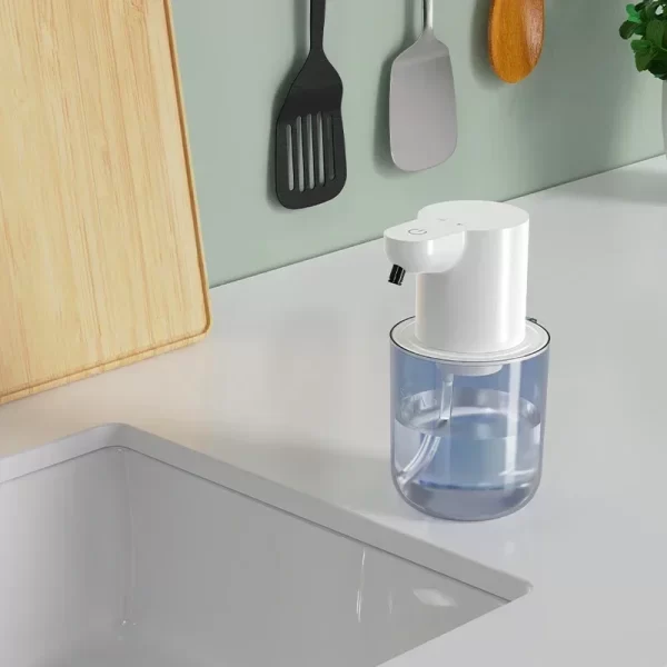 400ML distributeur automatique de savon en mousse rechargeable intelligent inductif sans contact mur électrique mousse lave-main pour la maison – Image 6