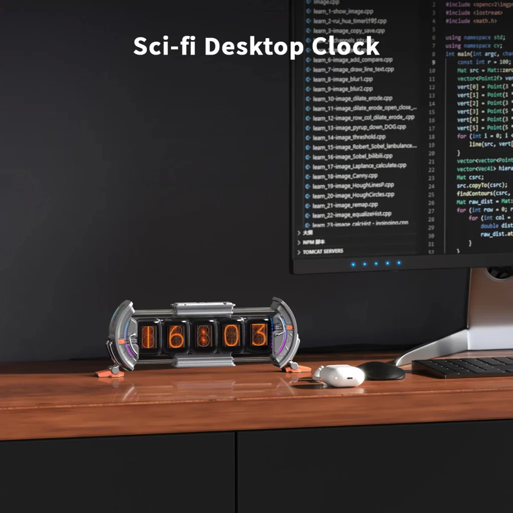 Divoom Times Gate Game Room Setup Horloge numérique avec contrôle de l'application intelligente, connexion WiFi, écran LED RGB, décoration de bureau Cyberpunk – Image 5