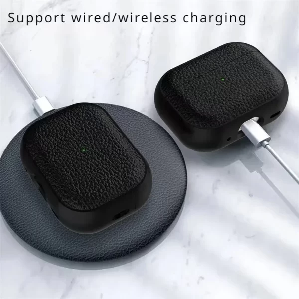 Pour Airpods 4 3 2 1 Cas Cas Cas Casque Casque Casque Couverture de casque Couverture PU en cuir de luxe pour Airpods Pro avec crochet – Image 5