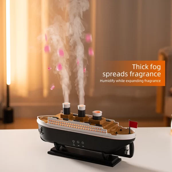 Modèle de navire Titanic décoration humidificateur d'air 250ml diffuseur d'huile essentielle méduse anneau de fumée diffuseur d'arôme pour maison – Image 6