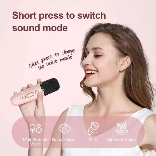Portable sans fil double microphone Karaoke machine HomeKTV DSP système Bluetooth haut-parleur HIFI stéréo surround pour enfants cadeau de fête – Image 6