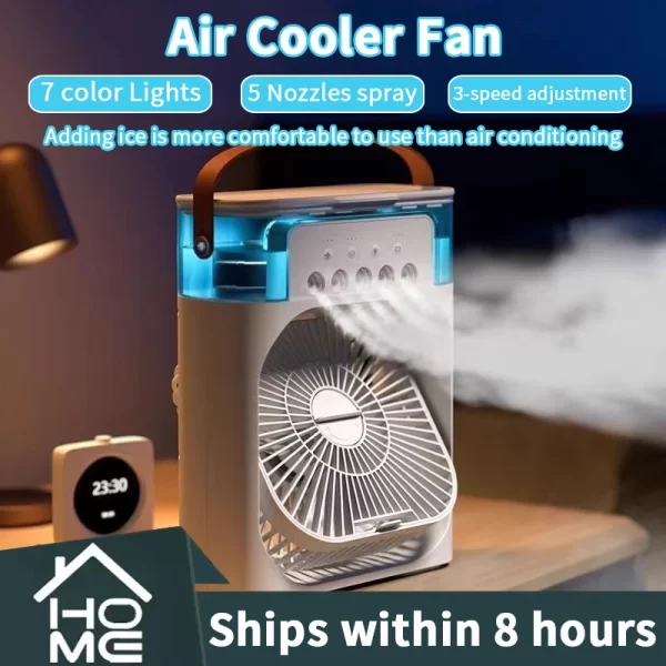 Nouveau ventilateur 3 en 1 AIr climatisateur ménager petit refroidisseur d'air LED lumière de nuit humidificateur portable ventilateur de réglage de l'air ventilateur de bureau ventilateur de maison – Image 2