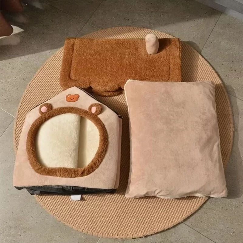 Nouveau pliable Pet House amovible lavable Cat House Puppy Cave Sofa Pet Bed House pour extra petits chiens et petits et moyens chats – Image 4