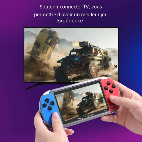 GAMINJA X7 4.3inch Console de jeu portable IPS écran lecteur de jeu vidéo HD Console de jeu intégrée 10000 jeux pour GBA GBC NES GBC – Image 6