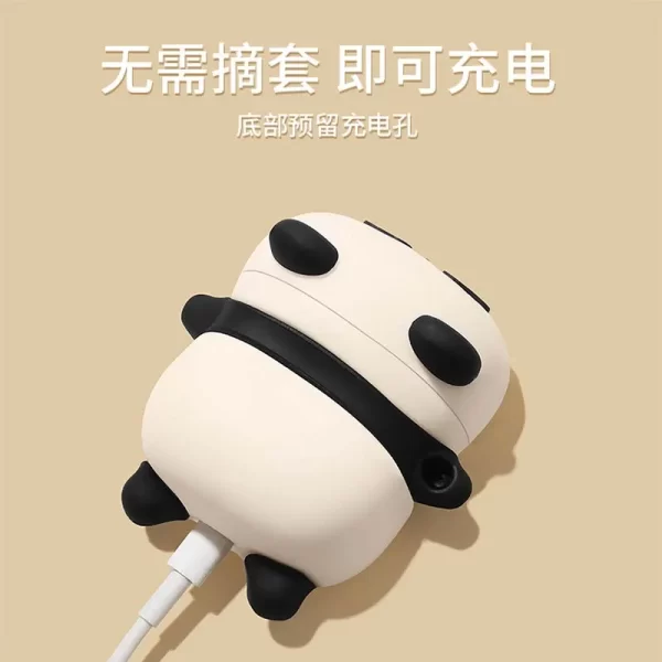 Etui panda mignon pour AirPods 4 (2024) Airpod Pro 1 2 3 Bluetooth Earbuds Charging Box Protective Earphone Cover – Image 5