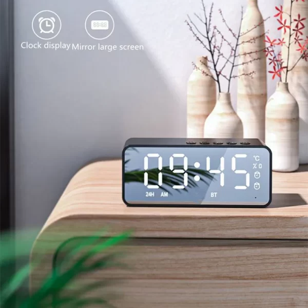 Alarme Radio FM haut-parleur Bluetooth Subwoofer portable Caixa De Som Sound Box Musique sans fil Mini Woofers Bocina Lamp Colonne – Image 5