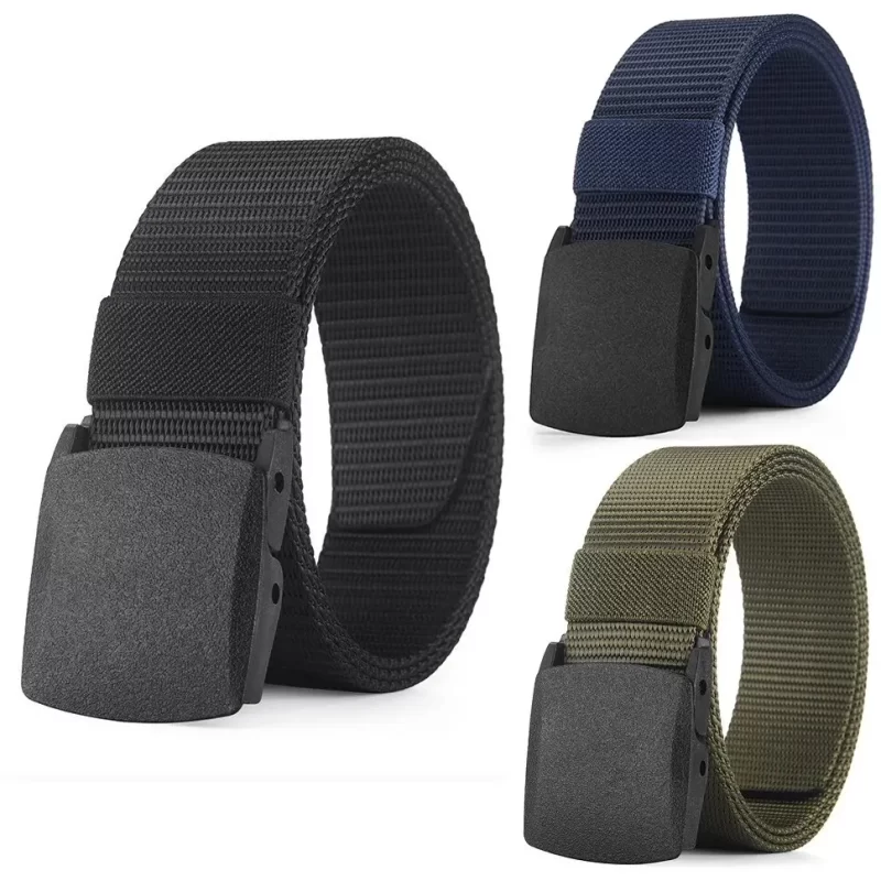 Ceinture pour hommes Ceinture en toile extérieure ceinture en métal ceinture tactique en nylon avec pantalon ceinture de jean ceinture de sport pour hommes et femmes – Image 2
