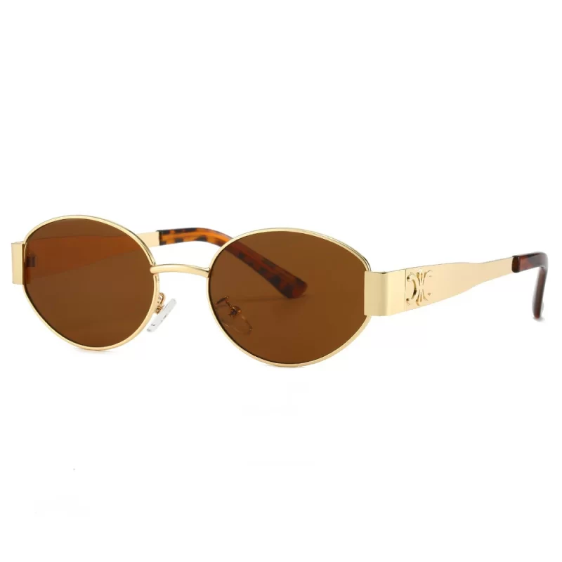 Lunettes de soleil en métal de luxe pour hommes et femmes Unisex Designer Lunettes de soleil Round Oval Unisex Stylish Lunettes Shades UV400 – Image 5
