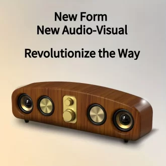 Haut-parleurs de bureau sans fil (grain de bois), haut-parleurs portables, stéréo 3D et subwoofer, musique, cadeaux d'amplification assistée par film