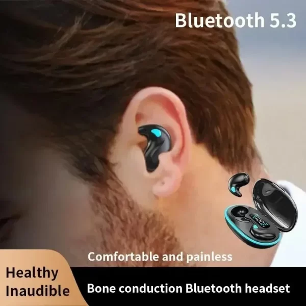 Écouteurs sans fil invisible X55 TWS Bluetooth 5.3 écouteurs cachés écouteurs IPX5 étanche à l'eau réduction du bruit casque sportif – Image 7