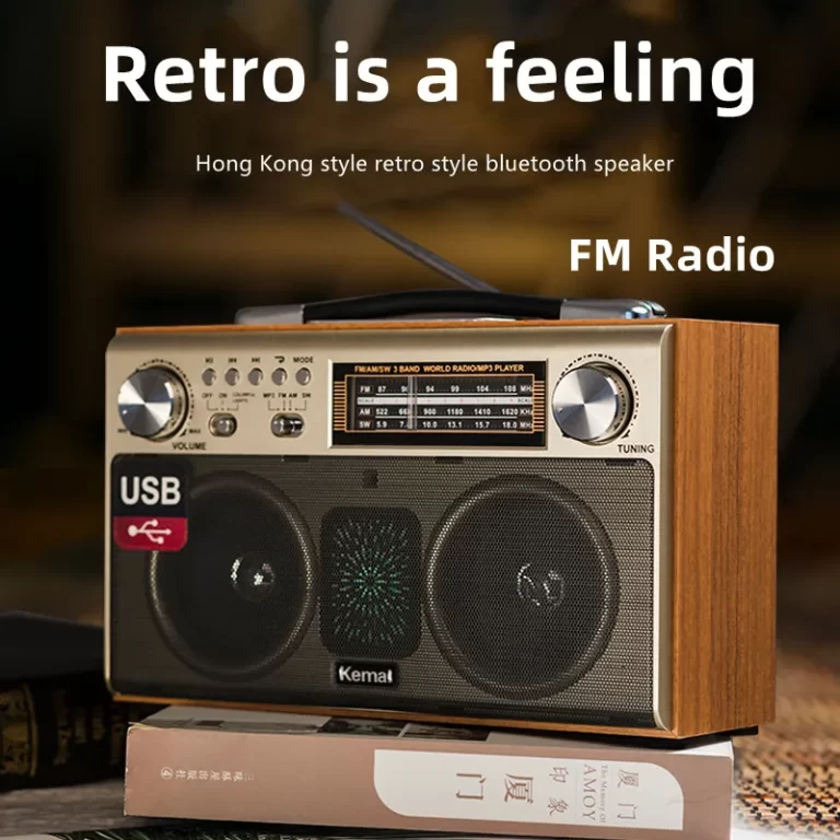 MD - 1702BT Wood Retro New Wireless BluetoothSound Box Home Desktop Extérieur Mini Subwoofer Carte haut-parleurs Radio FM pour les personnes âgées – Image 2