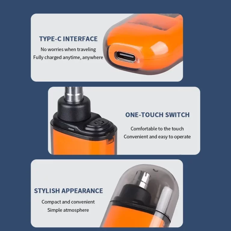 2 en 1 électrique portable oreille et nez coupe-cheveurs 2024 sourcils portables indolores professionnels pour hommes – Image 7