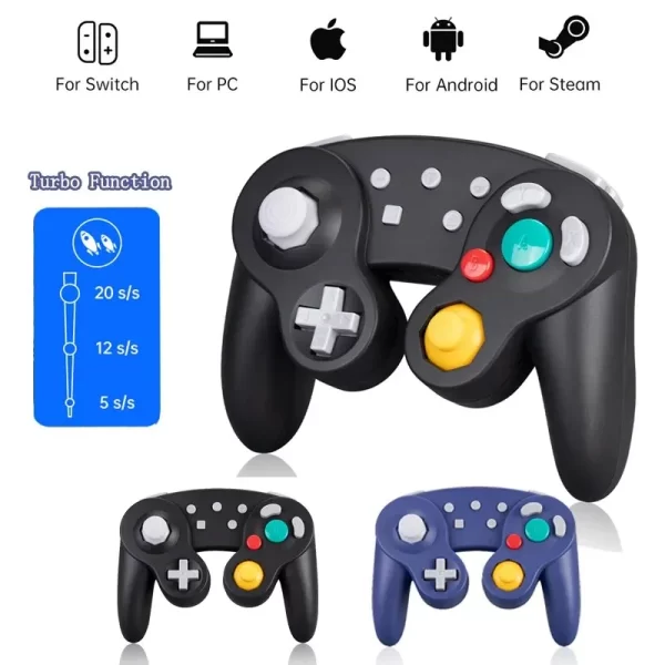 Bluetooth Gamepad Controller GC sans fil pour Switch Gamecube Compatible avec Nintendo Switch / Contrôleur Lite pour PC Joystick – Image 2