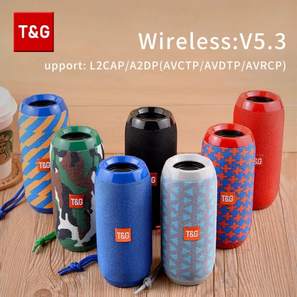 Haut-parleur Bluetooth T & G TG117 Boîte à son portable TWS haut-parleur étanche haut-parleur extérieur stéréo Surround Support TF FM Radio – Image 4