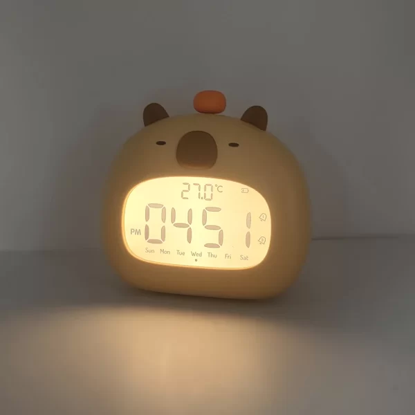 Lumière de nuit Capybara avec Alarm Dormir Tapping Lamp Night Nursery Night Lights pour la décoration de l'allaitement tout-petit – Image 4