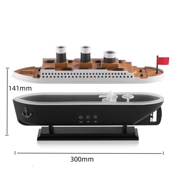 Modèle de navire Titanic décoration humidificateur d'air 250ml diffuseur d'huile essentielle méduse anneau de fumée diffuseur d'arôme pour maison – Image 7