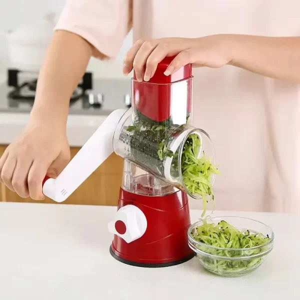 3 en 1 trancheuse de légumes multifonctionnelle rotative grilleuse portative avec 3 rouleaux aiguis trancheuse de légumes fromage Shredder outils de cuisine – Image 2