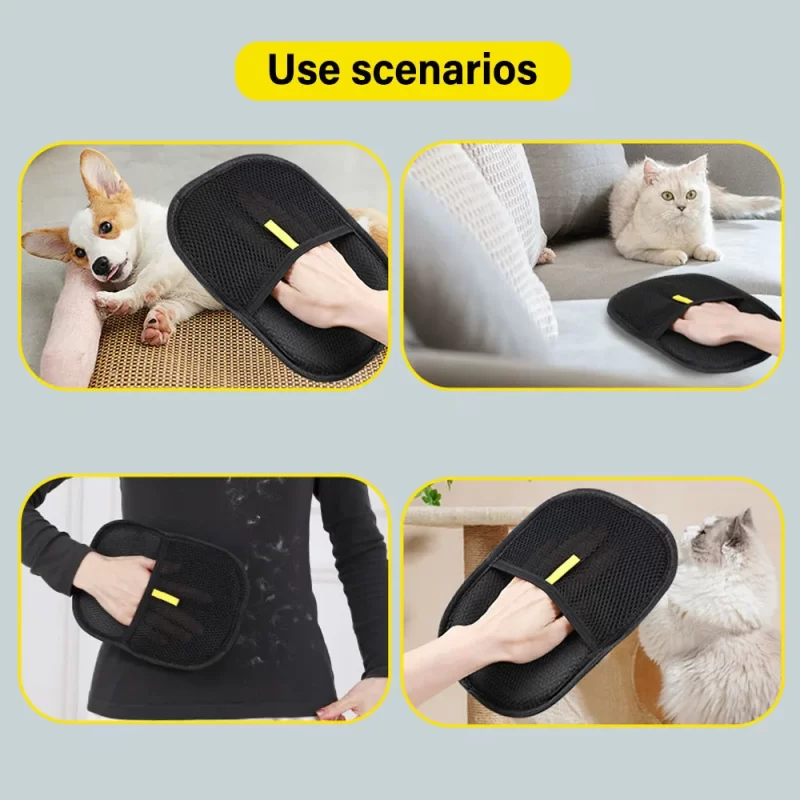 Gants de toilettage pour animaux de compagnie brosse dépoussiéreuse statique brosse enlève les poils de chien chat du canapé tapis vêtements fournitures d'outils – Image 5