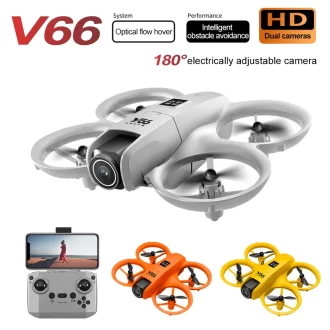 V66 Mini Drone avec caméra 4K HD WiFi FPV Drone évitement des obstacles Poche télécommande hélicoptère Quadcopter Cadeau pour les enfants Jouet