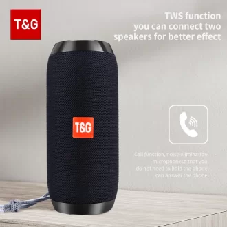 Haut-parleur Bluetooth T & G TG117 Boîte à son portable TWS haut-parleur étanche haut-parleur extérieur stéréo Surround Support TF FM Radio