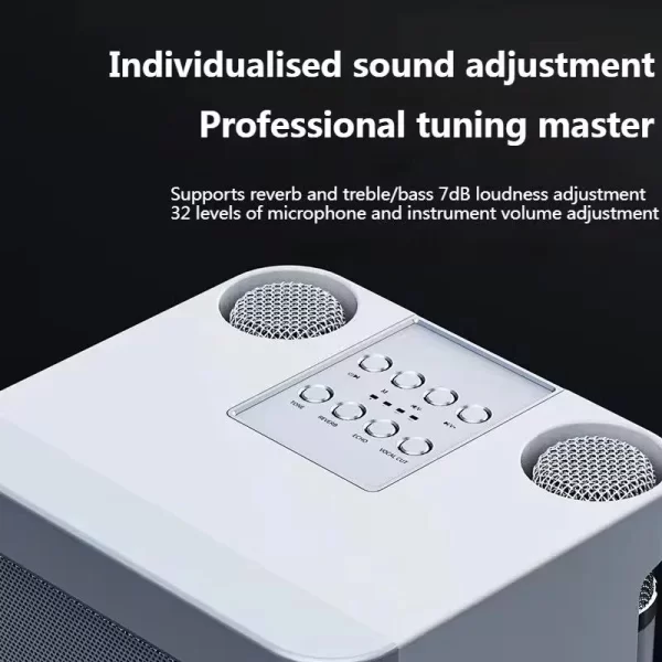 # Portable Dual Microphone Karaoke Machine pour adultes Enfants haut-parleur Home KTV Système HIFI Stéréo Mic Bluetooth pour les cadeaux de fête à la maison – Image 5