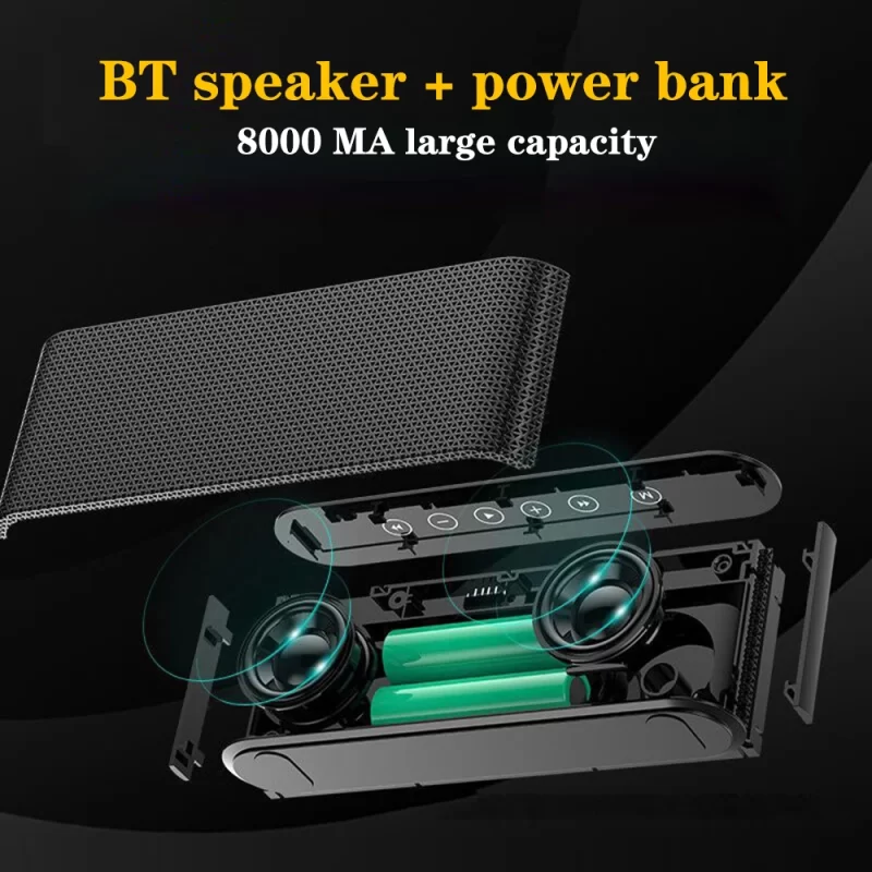 X6 8000mAh Battery Bluetooth-compatible V4 2 EDR Speaker Wireless TF Card USB Disk Subwoofer Mobile Power Bluetooth Speaker – Image 5