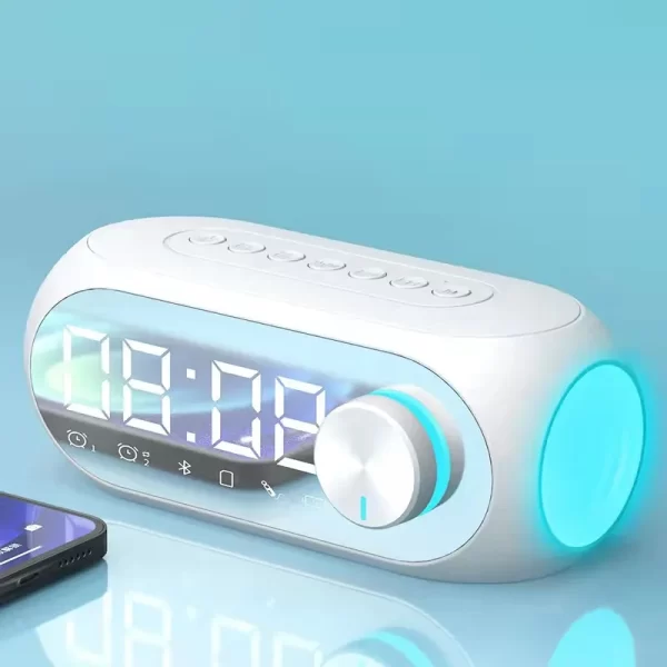 Alarme Radio FM haut-parleur Bluetooth Subwoofer portable Caixa De Som Sound Box Musique sans fil Mini Woofers Bocina Lamp Colonne – Image 3