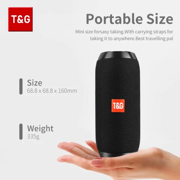 Haut-parleur Bluetooth T & G TG117 Boîte à son portable TWS haut-parleur étanche haut-parleur extérieur stéréo Surround Support TF FM Radio – Image 3