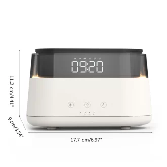 Diffuseur d'arôme de flamme simulé Humidificateur de diffuseur de lumière ambiante Home Desktop Alarm Humidificateur de flamme et diffuseur d'arôme