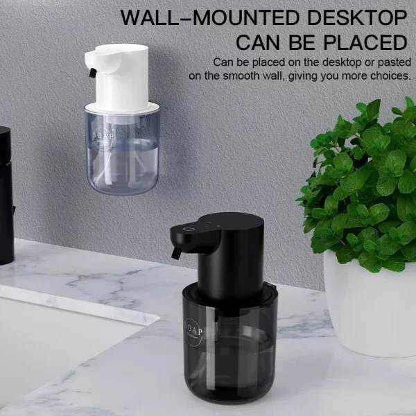 400ML distributeur automatique de savon en mousse rechargeable intelligent inductif sans contact mur électrique mousse lave-main pour la maison – Image 3