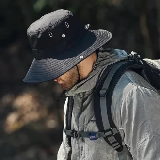 Chapeau de seau d'été pour hommes Cap de pêche Cap de pêche Soleil extérieur Grand bord écran solaire Equitation Randonnée écran solaire Sunhat