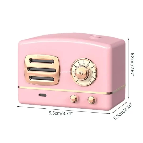 Rétro Radio Shape Large Capacité Portable Humidificateur d'air de bureau USB Mist Maker Aroma Diffuseur d'huile essentielle pour la maison – Image 7