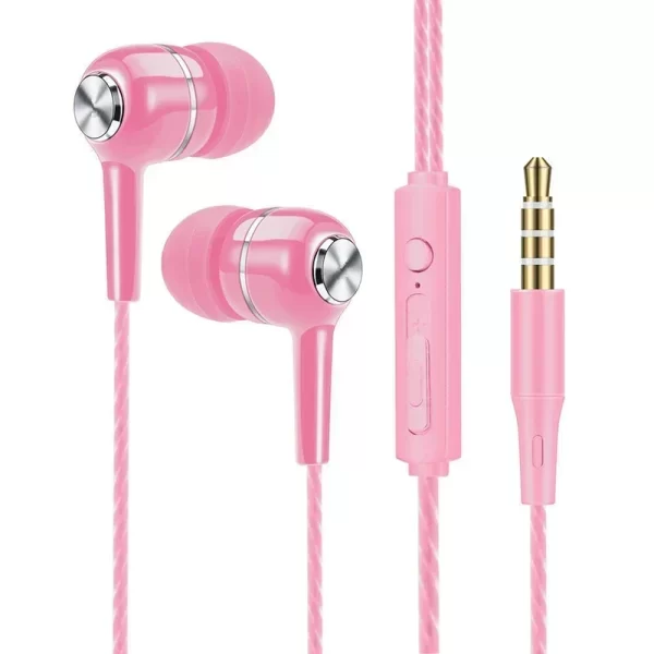 Écouteurs câblés Écouteurs de sport 3,5 mm avec basse Écouteurs téléphoniques Casque stéréo avec contrôle du volume Mic Écouteurs de musique – Image 6