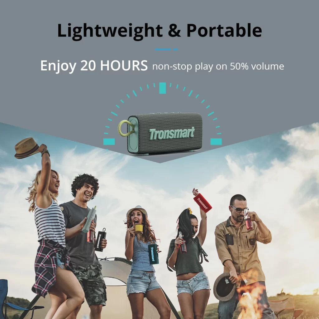 Tronsmart Trip Bluetooth 5.3 haut-parleur portable Dual-Driver avec IPX7 étanche à l'eau, True Wireless Stereo pour haut-parleur extérieur – Image 4