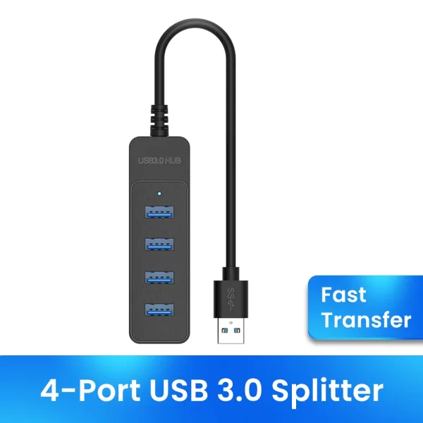 4 Ports USB HUB 3.0 haute vitesse Multi USB 3.0 Splitter Type c Adaptateur d'alimentation USB 2.0 Expander pour PC – Image 6