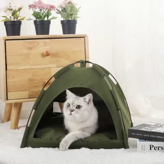Tente pour animaux de compagnie Lit Cats Fournitures de maison Produits Accessoires Coussin chaud Mobilier canapé panier Lits d'hiver Coquille chaton tentes chat