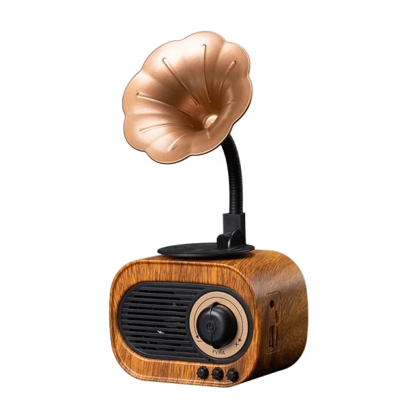 Haut-parleur Bluetooth Retro Boîte Portable en bois Mini haut-parleur sans fil Extérieur pour système son TF FM Radio Musique MP3 Subwoofer – Image 2