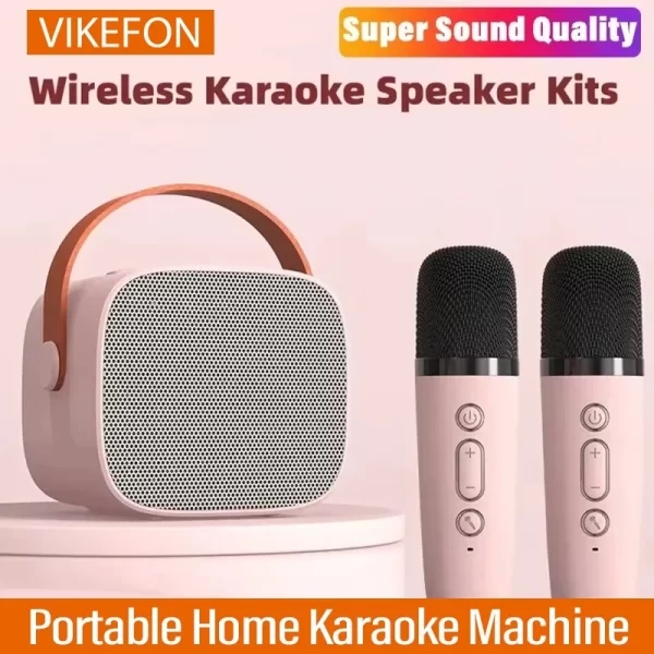 Portable sans fil double microphone Karaoke machine HomeKTV DSP système Bluetooth haut-parleur HIFI stéréo surround pour enfants cadeau de fête – Image 2