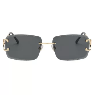 Lunettes carrées sans lunettes tendance métallique de haute qualité lunettes de soleil pour hommes et femmes
