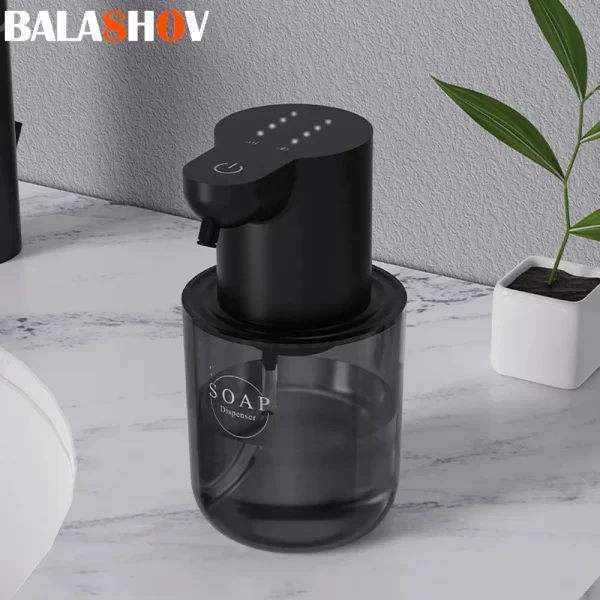 400ML distributeur automatique de savon en mousse rechargeable intelligent inductif sans contact mur électrique mousse lave-main pour la maison – Image 2