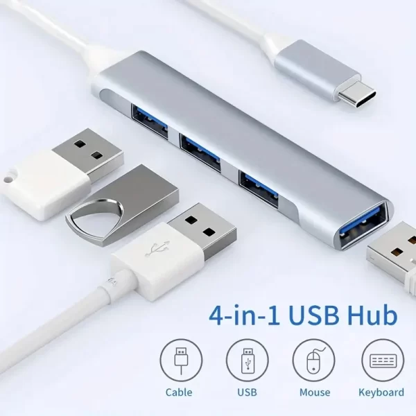467 téléphone portable ordinateur un traîner quatre expanderes transmission haute vitesse USB dock multifonction diviseur de fil – Image 2