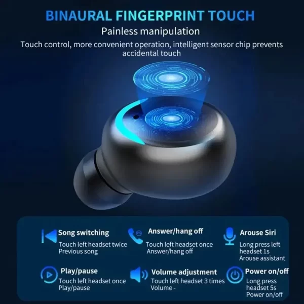 Casques Bluetooth sans fil F9 Tws écouteurs écouteurs étanches Écouteurs affichage numérique Heaset étui de charge de grande capacité – Image 5