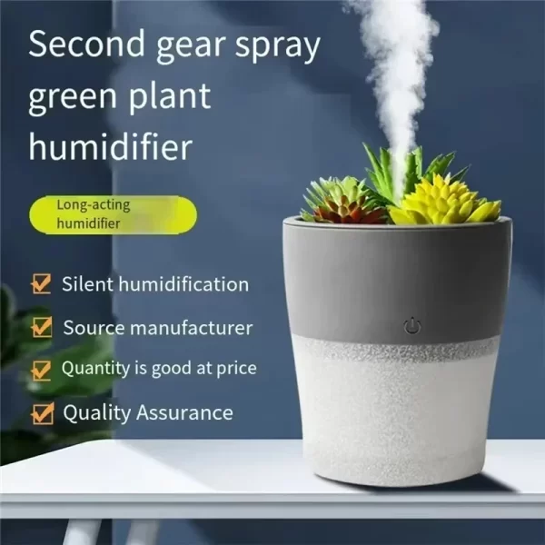 Diffuseur d'humidificateur de plantes vertes 150ML Simulation silencieuse Ultrasonic Aroma Air Atomizer Brume Maker pour la chambre à coucher du bureau à domicile – Image 2