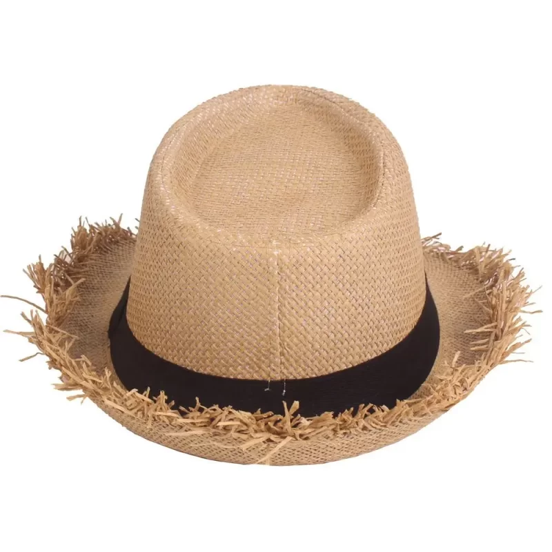 Chapeau de paille Soleil Homme Femmes Casual Breathable Cowboy Large Brim Jazz Chapeau de protection solaire Mode Plage Caps été – Image 3