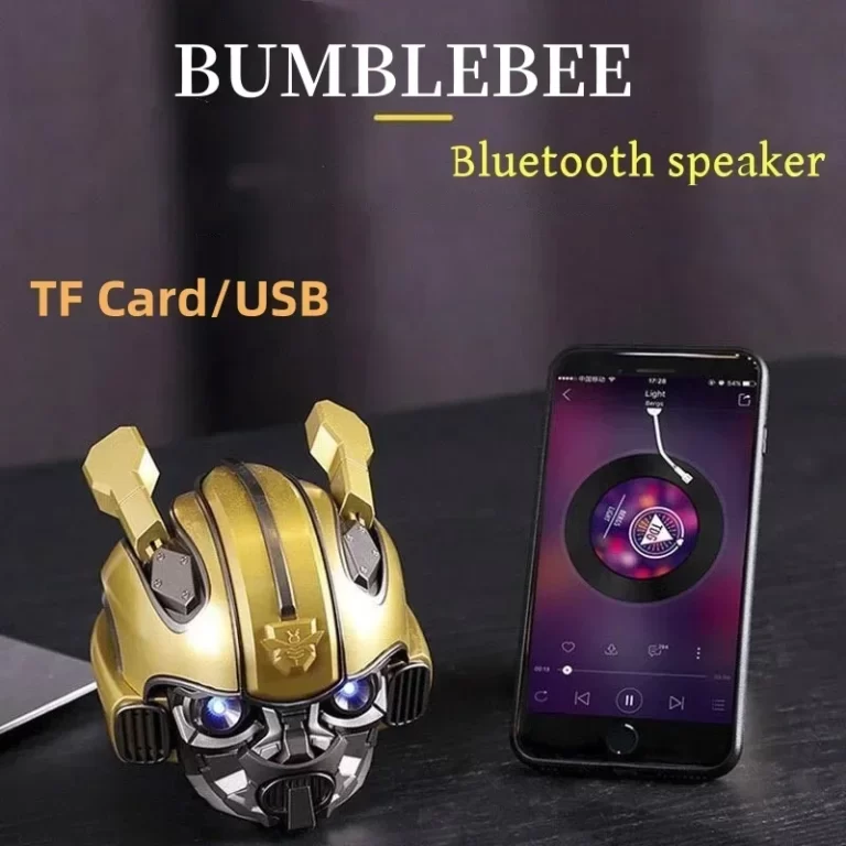 Bumblebee sans fil Bluetooth puissant haut-parleur portable sous-woofer stéréo LED Flashing Light Playback Caixa De Som pour PC Téléphone TF – Image 5