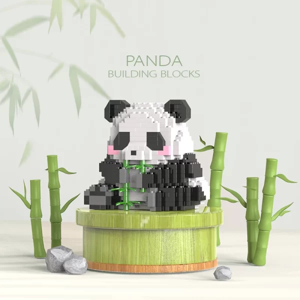 Creative DIY Assemable Animal Cute MINI Chinese Style Animal Panda Building Block Educational Boy Toys For Children Model Bricks – Image 3